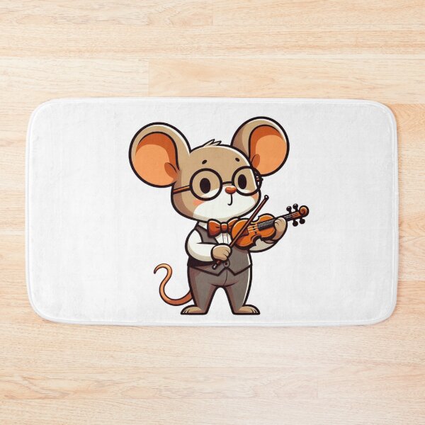 Item preview, Adorable Cartoon Musician Mouse with Violin and Glasses designed and sold by Confuzz1ed.