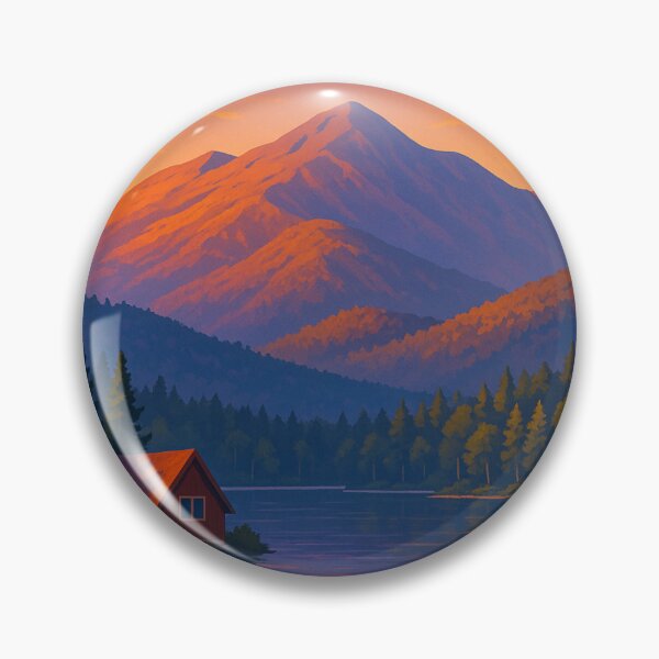 Item preview, Lake Placid Cabin at Sunset in the High Peaks designed and sold by Aryabek.