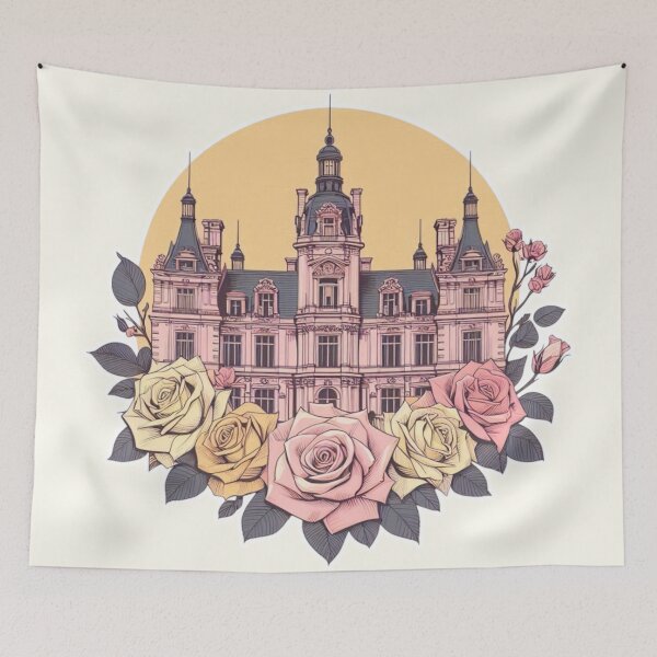 Item preview, Minimalist French Castle - Modern Chateaucore Aesthetic Wall Art designed and sold by Sugar Wisdom .