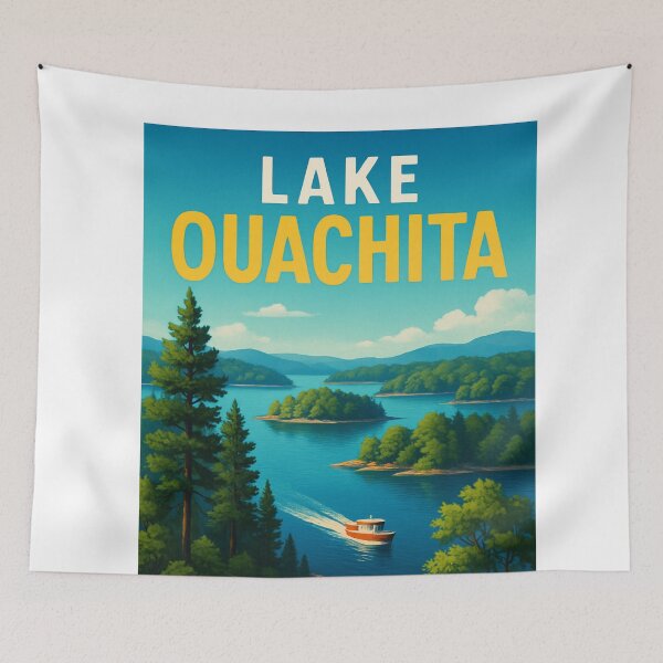Item preview, Lake Ouachita Boat Cruising Through Island Waters designed and sold by Aryabek.