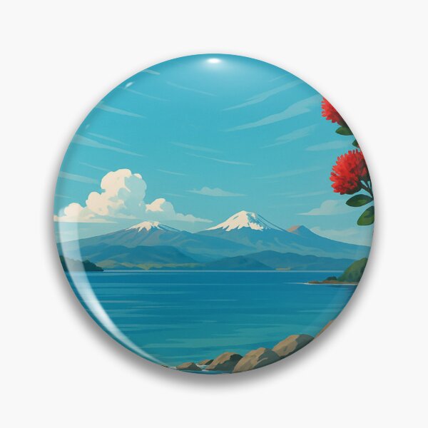 Item preview, Rocky Shoreline and Alpine View of Lake Taupō designed and sold by Aryabek.