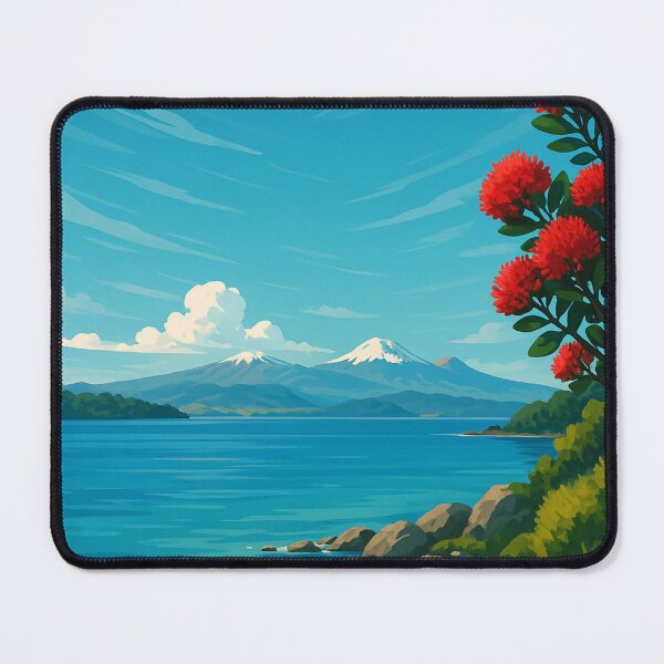 Item preview, Rocky Shoreline and Alpine View of Lake Taupō designed and sold by Aryabek.