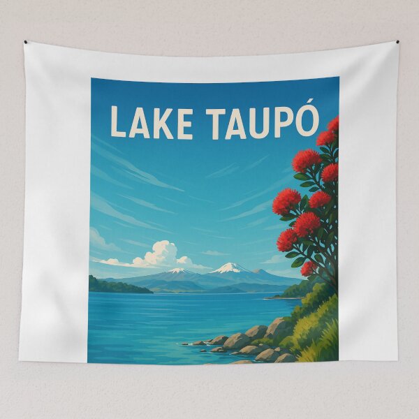 Item preview, Rocky Shoreline and Alpine View of Lake Taupō designed and sold by Aryabek.