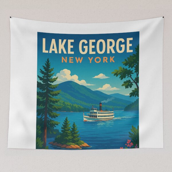 Item preview, Lake George Cruise and Forested Shoreline View designed and sold by Aryabek.