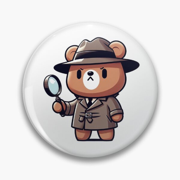 Item preview, Sleuth Cartoon Bear Detective with Trench Coat and Magnifying Glass designed and sold by Confuzz1ed.
