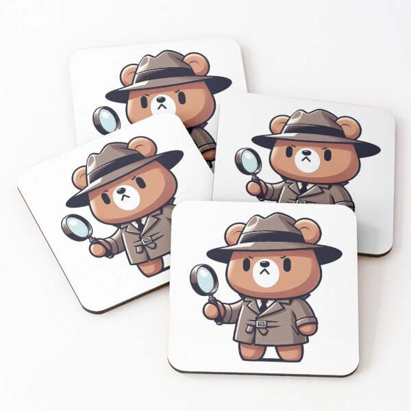 Item preview, Sleuth Cartoon Bear Detective with Trench Coat and Magnifying Glass designed and sold by Confuzz1ed.