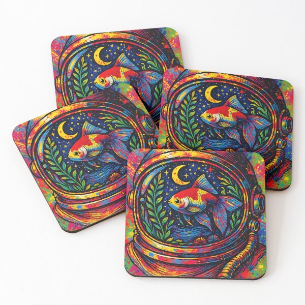 Item preview, Psychedelic Space Goldfish Helmet designed and sold by Shoot-The-Moon.