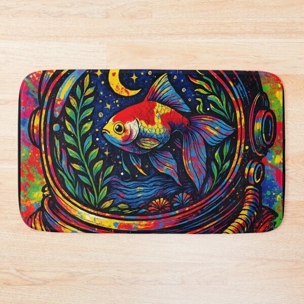 Item preview, Psychedelic Space Goldfish Helmet designed and sold by Shoot-The-Moon.
