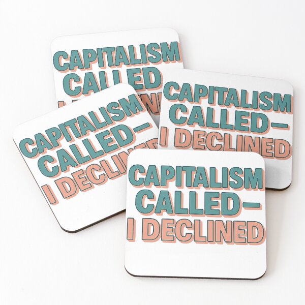 Item preview, Capitalism Called I Declined Sticker – Bold Anti-Capitalist Statement Design designed and sold by weirdfishes123.