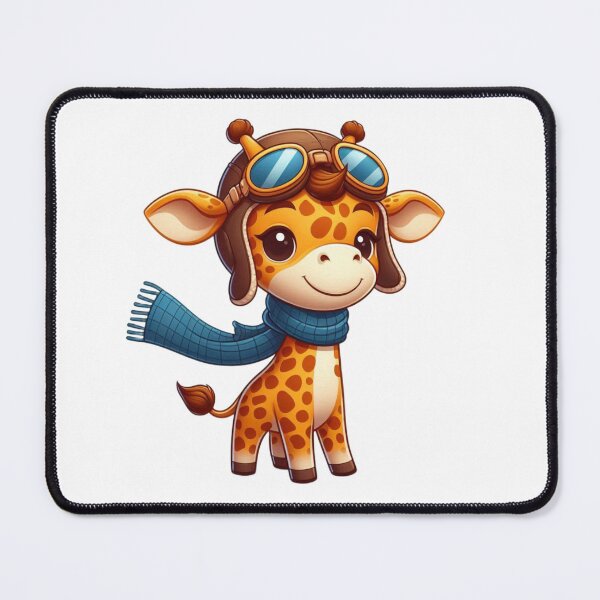 Item preview, Small Cartoon Giraffe Pilot with Aviator Hat and Goggles designed and sold by Confuzz1ed.