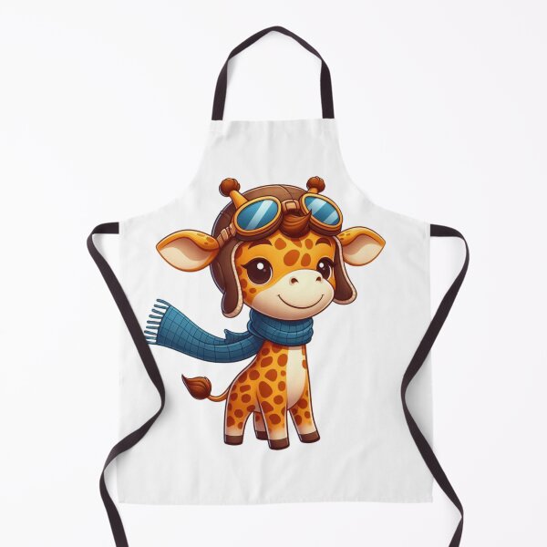 Item preview, Small Cartoon Giraffe Pilot with Aviator Hat and Goggles designed and sold by Confuzz1ed.