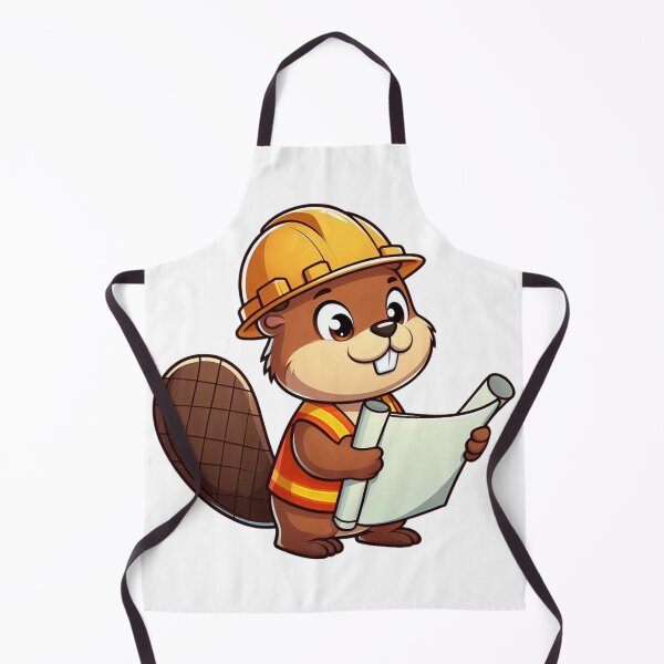 Item preview, Hardworking Cartoon Beaver Builder with Hard Hat and Vest designed and sold by Confuzz1ed.