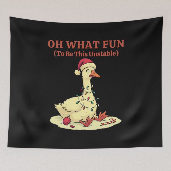 Item preview, Oh What Fun (To Be This Unstable): Funny Christmas Goose Holiday Art designed and sold by elynne9.