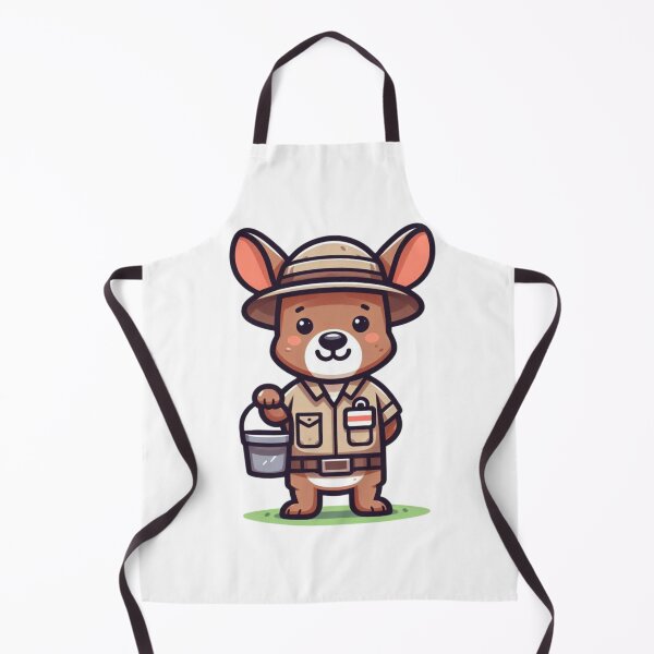 Item preview, Friendly Cartoon Zookeeper Kangaroo with Name Tag and Feed Bucket designed and sold by Confuzz1ed.