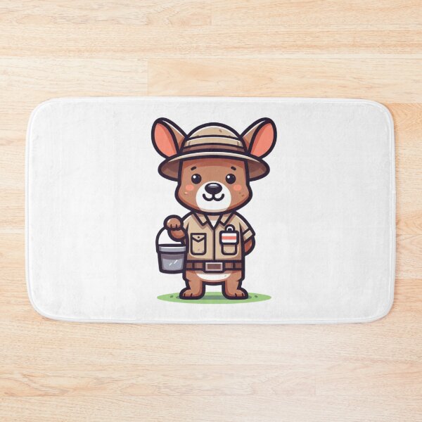 Item preview, Friendly Cartoon Zookeeper Kangaroo with Name Tag and Feed Bucket designed and sold by Confuzz1ed.