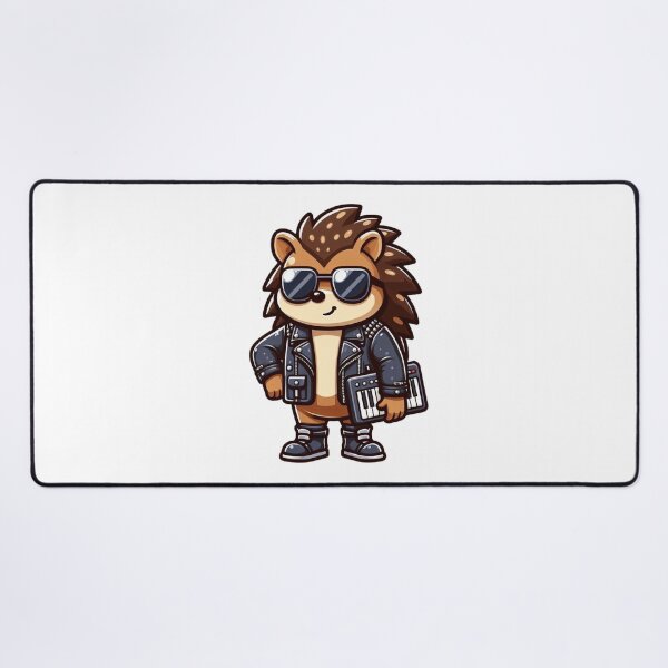 Artikelvorschau, Cooler Cartoon-Igel-Musiker mit Keyboard und Sonnenbrille entworfen und verkauft von Confuzz1ed.
