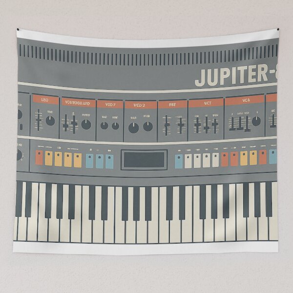 Item preview, Minimalist Jupiter-8 Synthesizer Illustration – Retro Analog Synth T-Shirt designed and sold by opul.