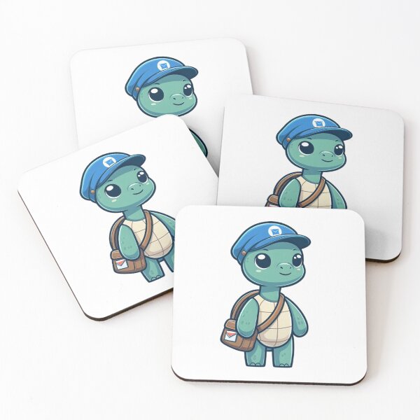 Item preview, Charming Cartoon Mail Carrier Turtle with Satchel and Cap designed and sold by Confuzz1ed.