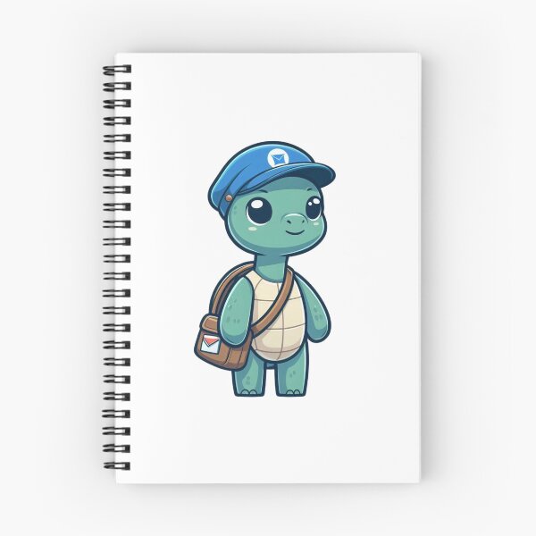 Item preview, Charming Cartoon Mail Carrier Turtle with Satchel and Cap designed and sold by Confuzz1ed.