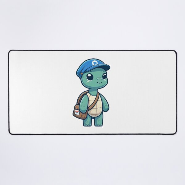 Item preview, Charming Cartoon Mail Carrier Turtle with Satchel and Cap designed and sold by Confuzz1ed.