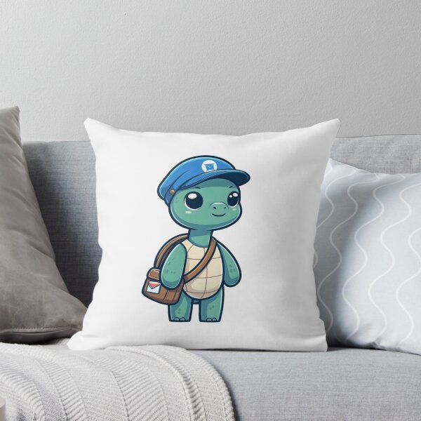 Item preview, Charming Cartoon Mail Carrier Turtle with Satchel and Cap designed and sold by Confuzz1ed.