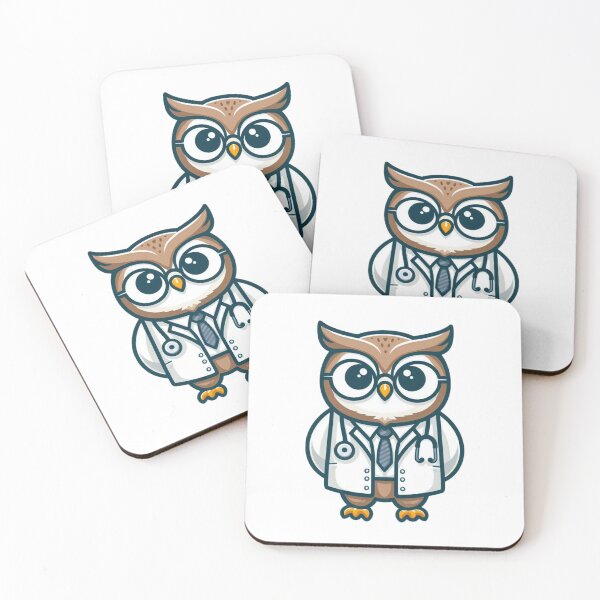 Item preview, Wise Cartoon Owl Doctor with Glasses and Stethoscope designed and sold by Confuzz1ed.