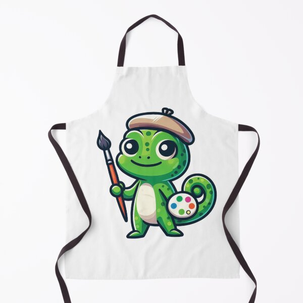 Item preview, Creative Cartoon Chameleon Artist with Beret and Paintbrush designed and sold by Confuzz1ed.