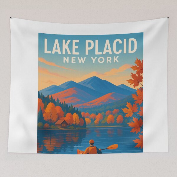 Item preview, Lake Placid Autumn Kayaking Scene in the Adirondacks designed and sold by Aryabek.