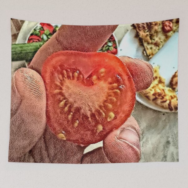Item preview, Tomato Love Heart – Nature’s Romantic Surprise | Unique Food Art Photo designed and sold by NatureChampion.