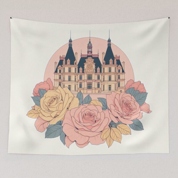 Item preview, Minimalist French Castle - Modern Chateaucore Aesthetic Wall Art designed and sold by Sugar Wisdom .