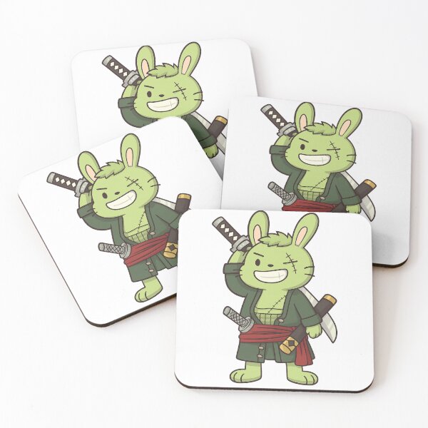 Item preview, Chibi Samurai Bunny Warrior – Cute Green Anime Sword Bunny designed and sold by oneskyoneland.