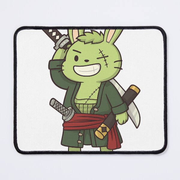 Item preview, Chibi Samurai Bunny Warrior – Cute Green Anime Sword Bunny designed and sold by oneskyoneland.