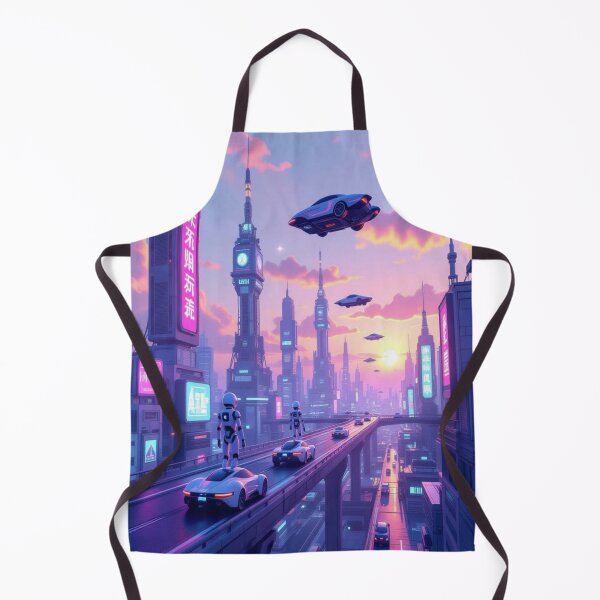 Item preview, Retro-Futuristic Metropolis – Neon Dreams at Dusk designed and sold by FotoworldEdel.