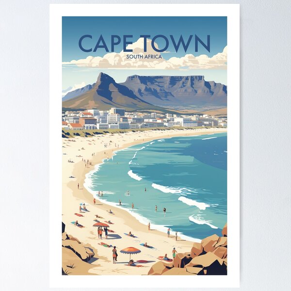 Item preview, CAPE TOWN TRAVEL ART designed and sold by MarkedArtPrints.