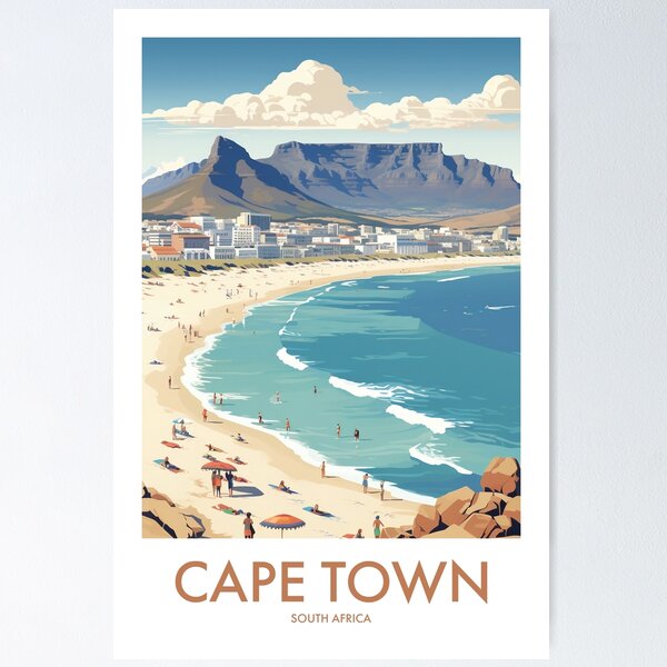 Item preview, CAPE TOWN TRAVEL ART designed and sold by MarkedArtPrints.