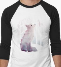 Fuchs im Schnee Baseballshirt für Männer