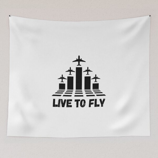Item preview, Live To Fly - Minimalist Airplane & Cityscape Aviation Design designed and sold by Colorful-Garden.