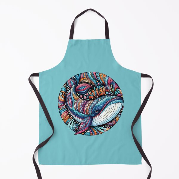 Item preview, Whale Zentangle – Splash | Vibrant Abstract Ocean Art designed and sold by Zaru Art Studio.