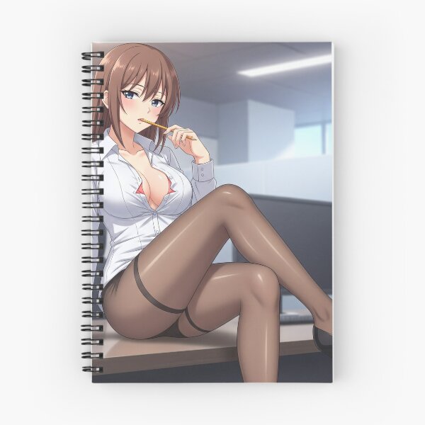 Item preview, Office Waifu sitting sensually on a desk with a blush on her face designed and sold by GerwantSHOP.
