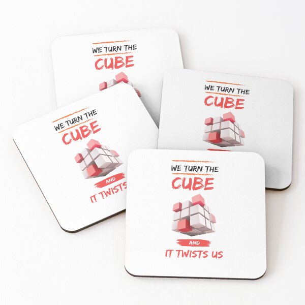 Item preview, We Turn the Cube and It Twists Us – 3D Geometric Puzzle Quote Design designed and sold by Prithbyshop.