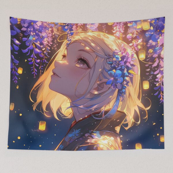 Item preview, Shiemi Moriyama Delicate Wisteria Lantern Bloom Blue Exorcist Anime designed and sold by mildaclairmo.