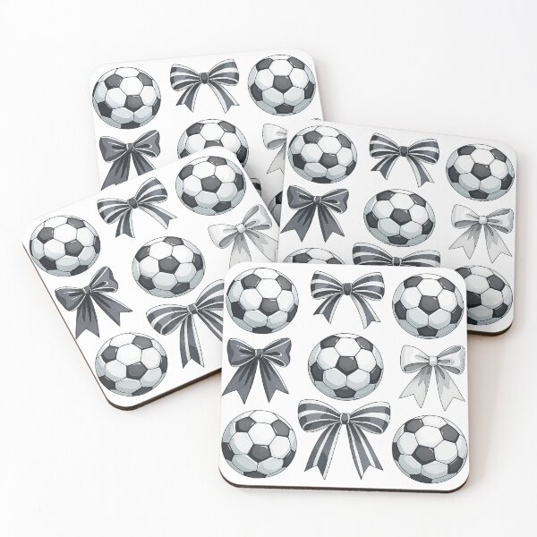 Item preview, Soccer Balls and Black Bows Pattern Design designed and sold by ArtfulWeave.