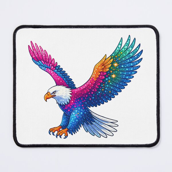 Item preview, Colorful Rainbow Eagle with Sparkling Feathers designed and sold by ArtfulWeave.