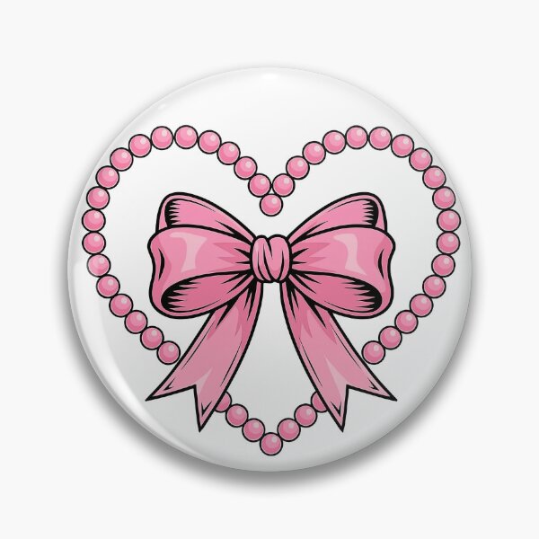 Item preview, Pink Bow and Pearl Heart Frame Illustration designed and sold by ArtfulWeave.