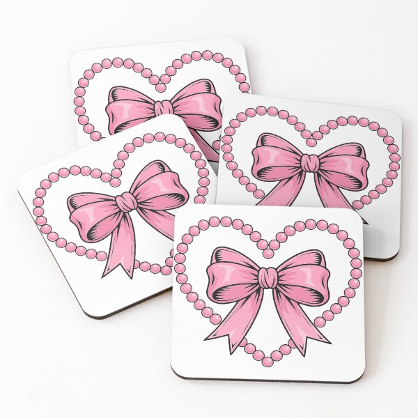 Item preview, Pink Bow and Pearl Heart Frame Illustration designed and sold by ArtfulWeave.
