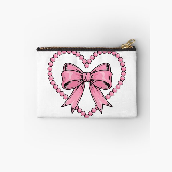 Item preview, Pink Bow and Pearl Heart Frame Illustration designed and sold by ArtfulWeave.