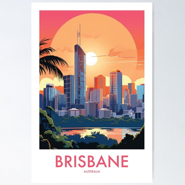 Item preview, BRISBANE TRAVEL ART designed and sold by MarkedArtPrints.