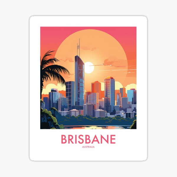 Item preview, BRISBANE TRAVEL ART designed and sold by MarkedArtPrints.