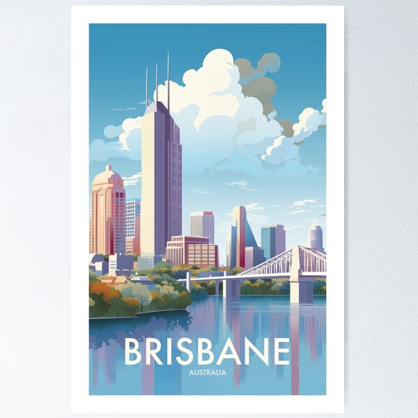 Item preview, BRISBANE TRAVEL ART designed and sold by MarkedArtPrints.
