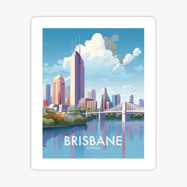 Item preview, BRISBANE TRAVEL ART designed and sold by MarkedArtPrints.
